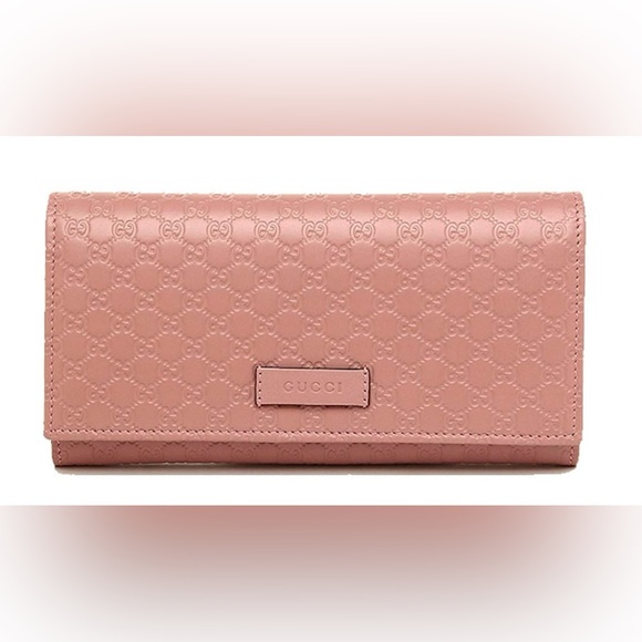 GUCCI Micro Guccissima Pink Beige Leather Long
Wallet - Picture 1 of 6
